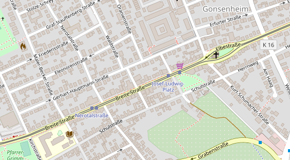 Geschäft Mainz auf Satellitenbild