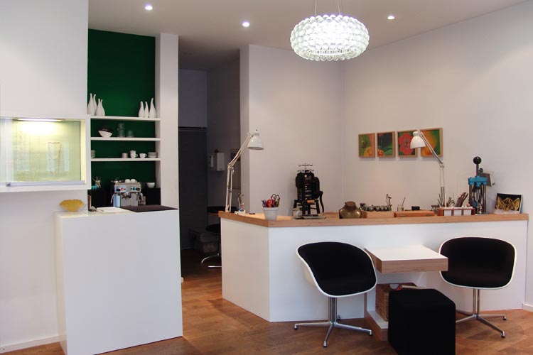 Mainz Suche - Rheinhessen - Innenansicht der Goldschmiede Mussel in Mainz  - Goldschmiede Mussel